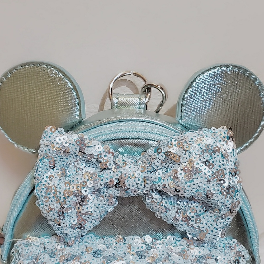 DISNEY LOUNGEFLY ARENDELLE AQUA BACKPACK WRISLET - Picture 3 of 8